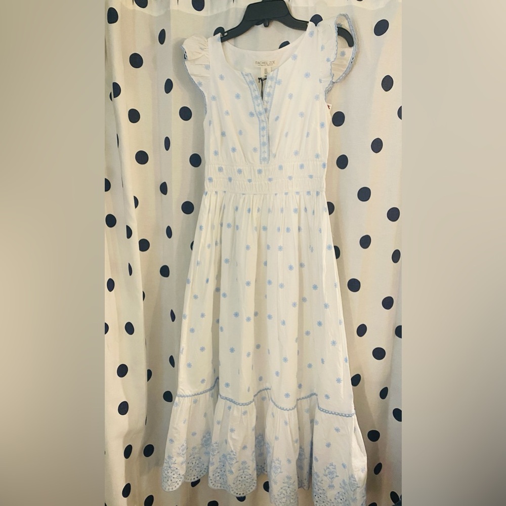 White and Blue Floral Dress